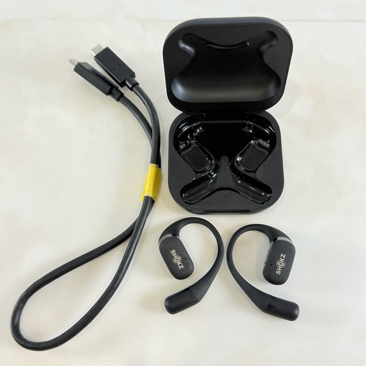 SHOKZ ショックス OPENFIT T910 ブラック オープンイヤー ワイヤレスイヤホン Type-C 充電コード付 動作品